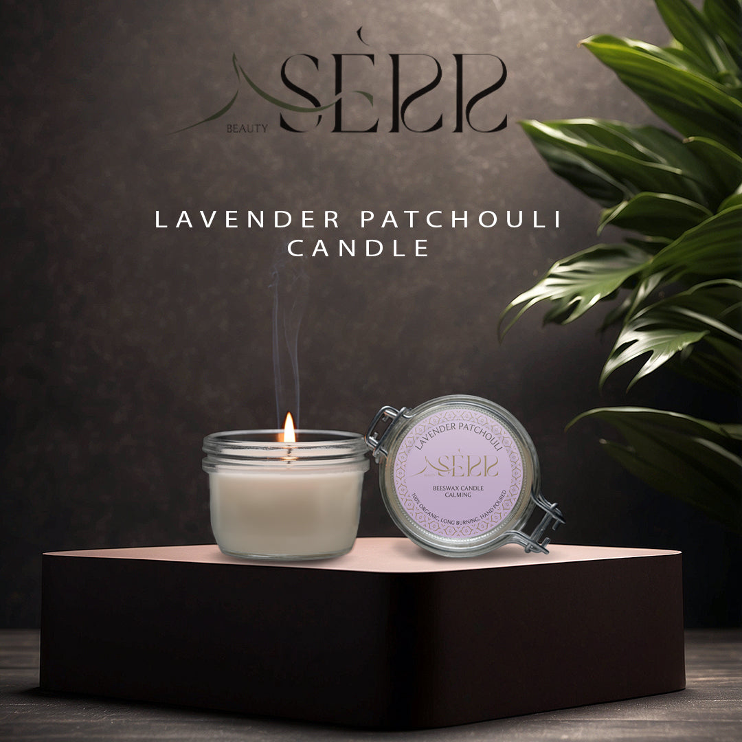 SerrBeauty Lavender & Patchouli Beeswax Scented Candle 125 G