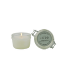 SerrBeauty Peppermint Beeswax Scented Candle 125 G in a glass jar with a lit wick, releasing a refreshing peppermint aroma. Made from organic beeswax for a calming and eco-friendly home fragrance experience.
