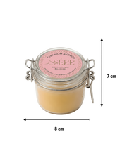 Geranium & Lemon beeswax candle 125g in glass jar by SerrBeauty