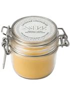 Lavender & Lemongrass beeswax candle 125g in labeled glass jar by SerrBeauty