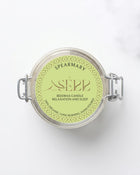 Spearmary beeswax candle 125g top label view by SerrBeauty