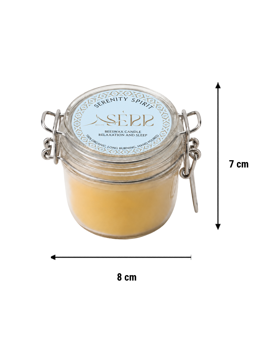 Serenity Spirit beeswax candle 125g in glass jar by SerrBeauty