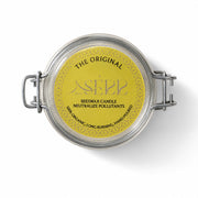 The Original beeswax candle 125g top label view by SerrBeauty
