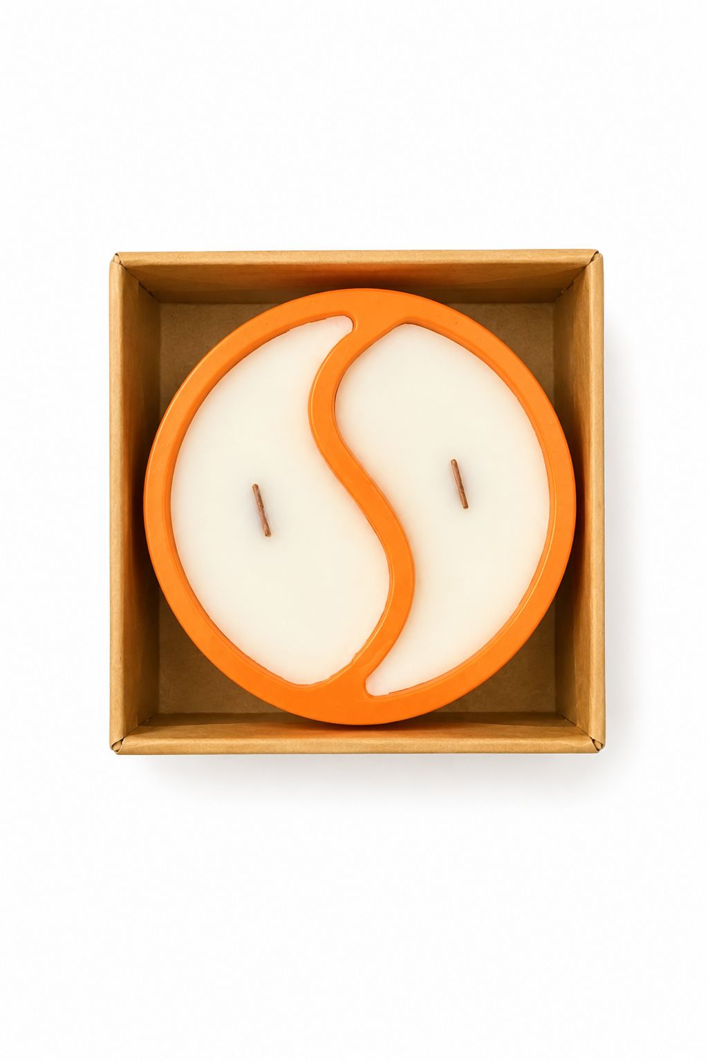 Top view of Seasons of Serr candle with product details