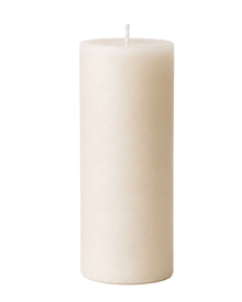 Everyday unscented rapeseed wax pillar candle 125g in natural ivory tone