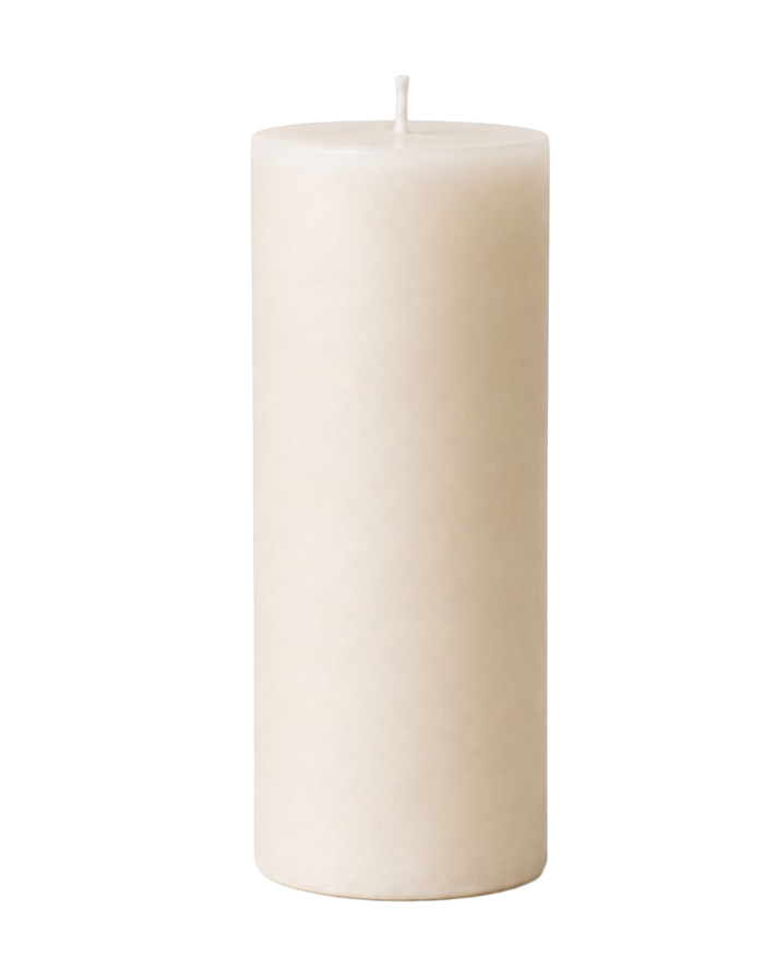 Everyday unscented rapeseed wax pillar candle 125g in natural ivory tone