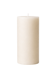 Everyday unscented rapeseed wax pillar candle 200g in natural ivory tone
