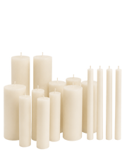 SerrBeauty 15-piece everyday pillar candle set with natural rapeseed wax candles in five sizes