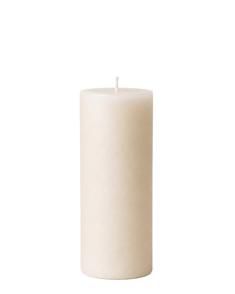 Everyday unscented rapeseed wax pillar candle 85g in natural ivory tone
