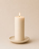 Everyday unscented rapeseed wax pillar candle 85g in natural ivory tone