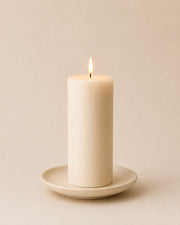 Everyday unscented rapeseed wax pillar candle 85g in natural ivory tone