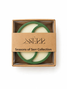 Back of candle packaging with product details