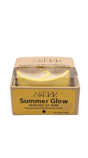 Seasons of Serr candle packaging with dual-scent candle inside