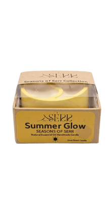 Seasons of Serr candle packaging with dual-scent candle inside