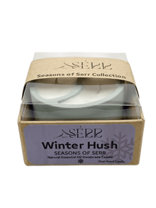 Seasons of Serr candle packaging with dual-scent candle inside